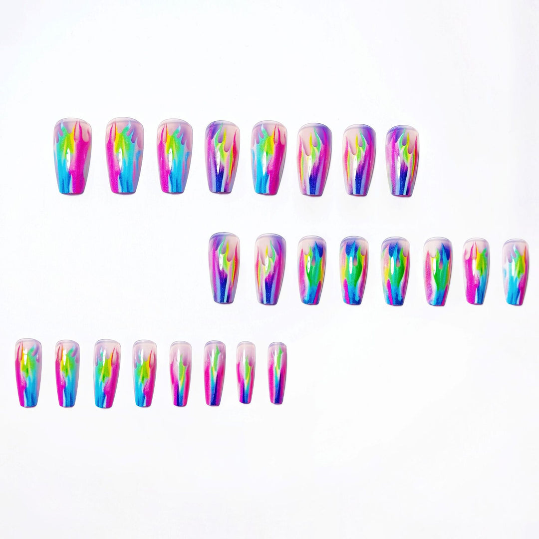 Artistic Flame-Effect Nail Design Bowlift