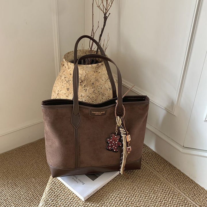Spacious Suede Tote Bag Bowlift