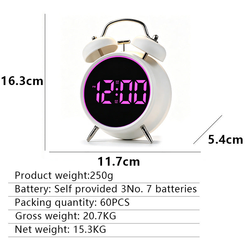 Digital alarm clock with large LED display and dual alarm function Bowlift