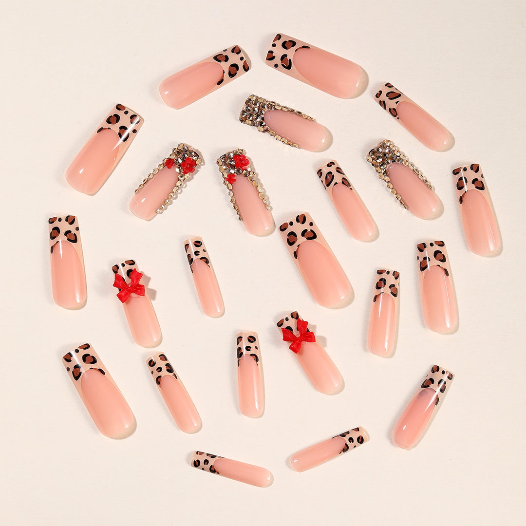 Decorative Rhinestone and Bow Nail Art Extensions Bowlift