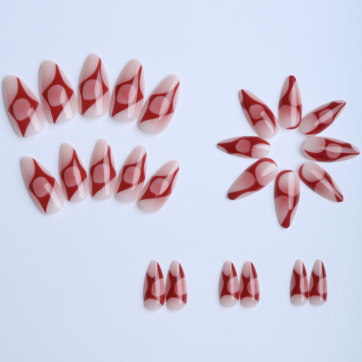 Artificial Stiletto Fingernails with Elegant Design Bowlift