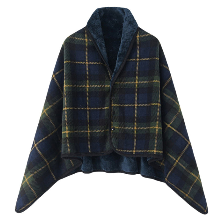 Women’s stylish hooded blanket with checkered pattern Bowlift
