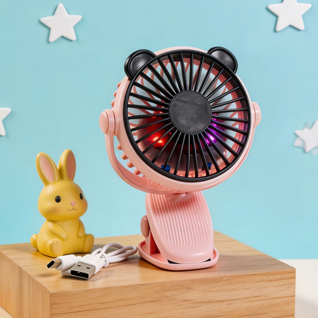 Women's portable table fan with flexible tilt and USB connection Bowlift