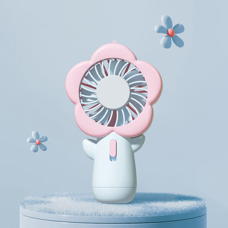 Women Wearable Mini Flower Fan Bowlift