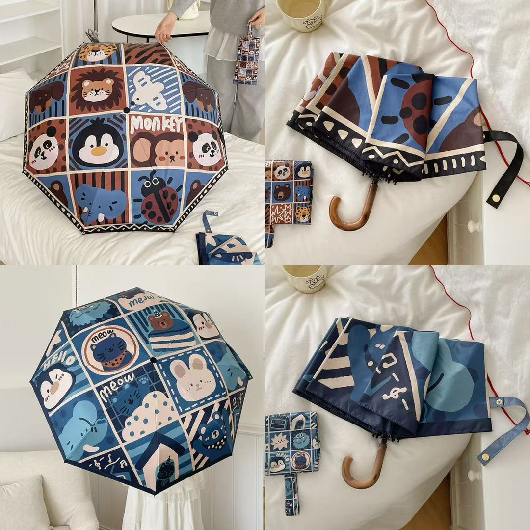 Women's folding umbrella with creative geometric design Bowlift