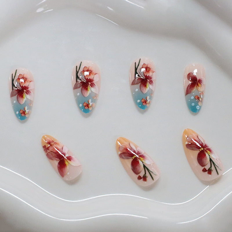 Floral Embellished Nail Art Bowlift