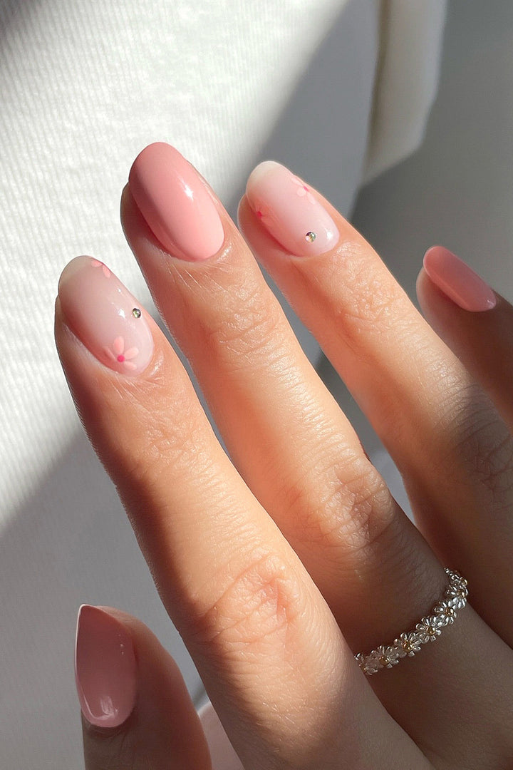 Floral Design Press-On Nails Bowlift