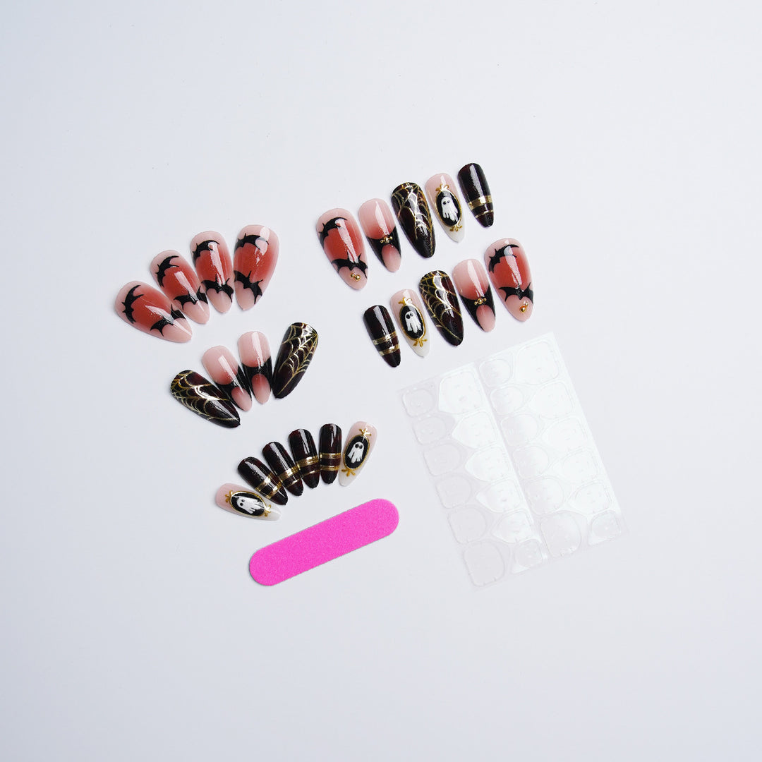 Halloween Artificial Nail Set with Creepy Designs Bowlift