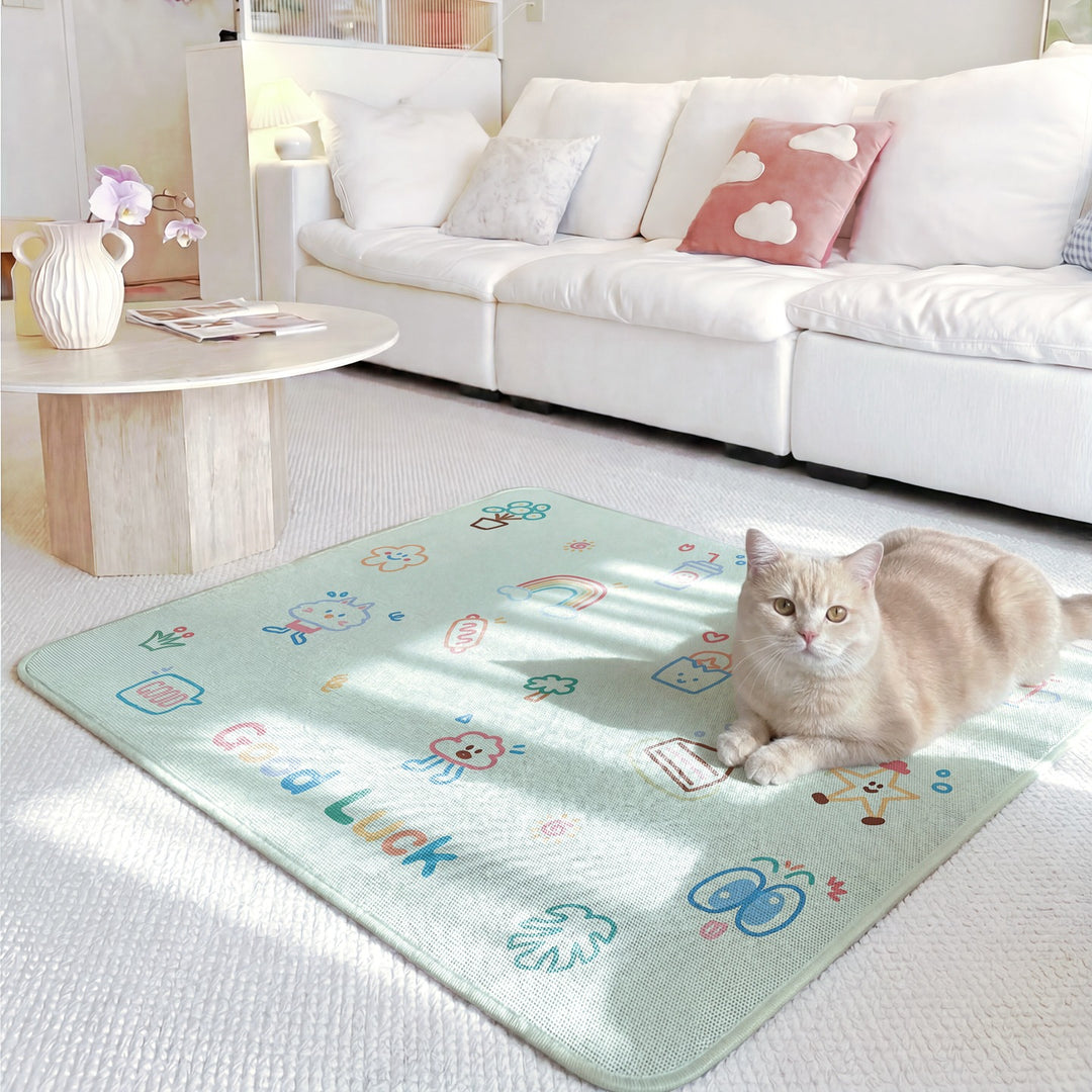 Playful Cat-Themed Area Mat Bowlift