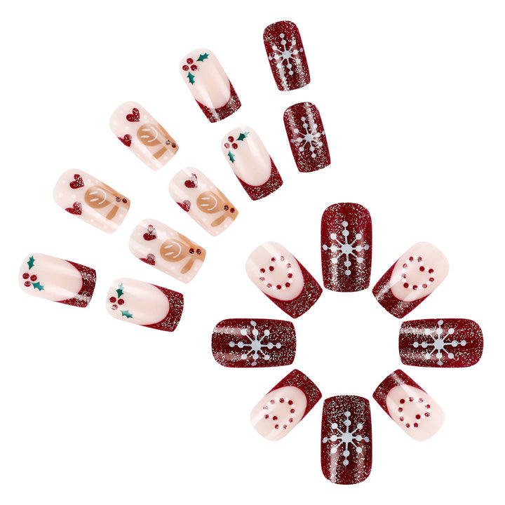 Decorative Holiday Press-On Nail Art Bowlift