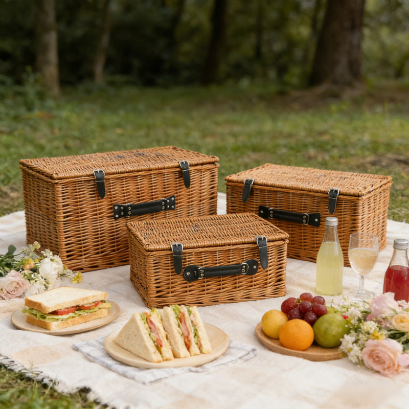 Ladies Stylish Willow Basket with Sturdy Lid Bowlift