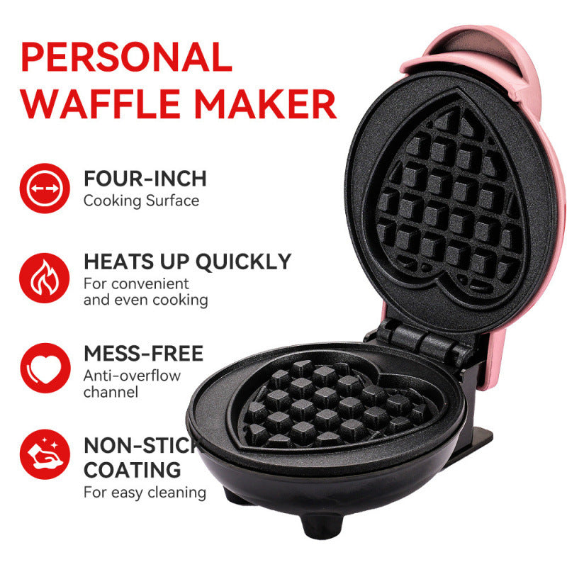 Heart-Shaped Mini Waffle Maker Bowlift