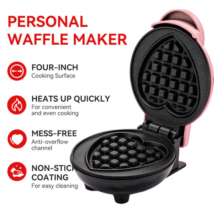 Heart-Shaped Mini Waffle Maker Bowlift