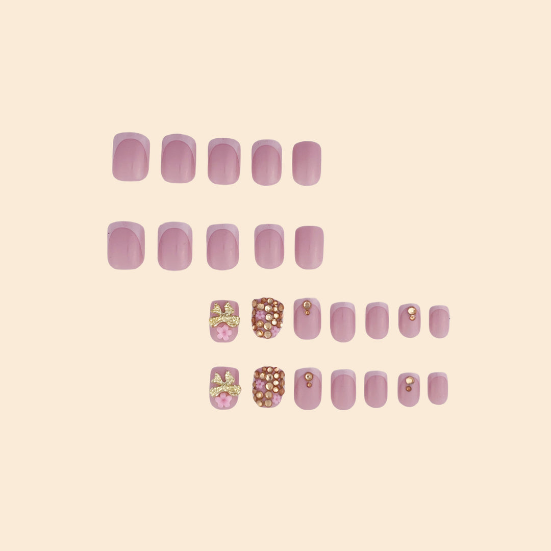 Glamorous Rhinestone and Floral Nail Art Bowlift