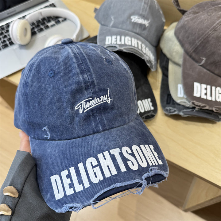 Men's Distressed Casual Cotton Cap Bowlift