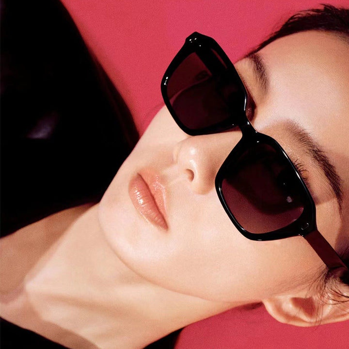 Ladies Square Sunglasses with Stylish Transparent Frame and UV Protection Bowlift