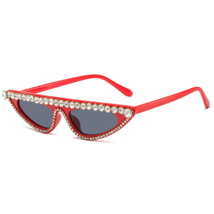 Women's Cat-Eye Sunglasses with Sparkling Stone Accents Bowlift