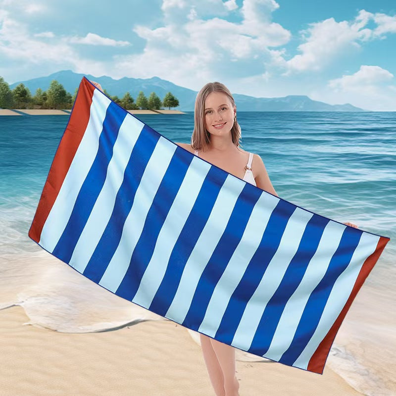 Ladies beach towel with maritime stripe pattern Bowlift