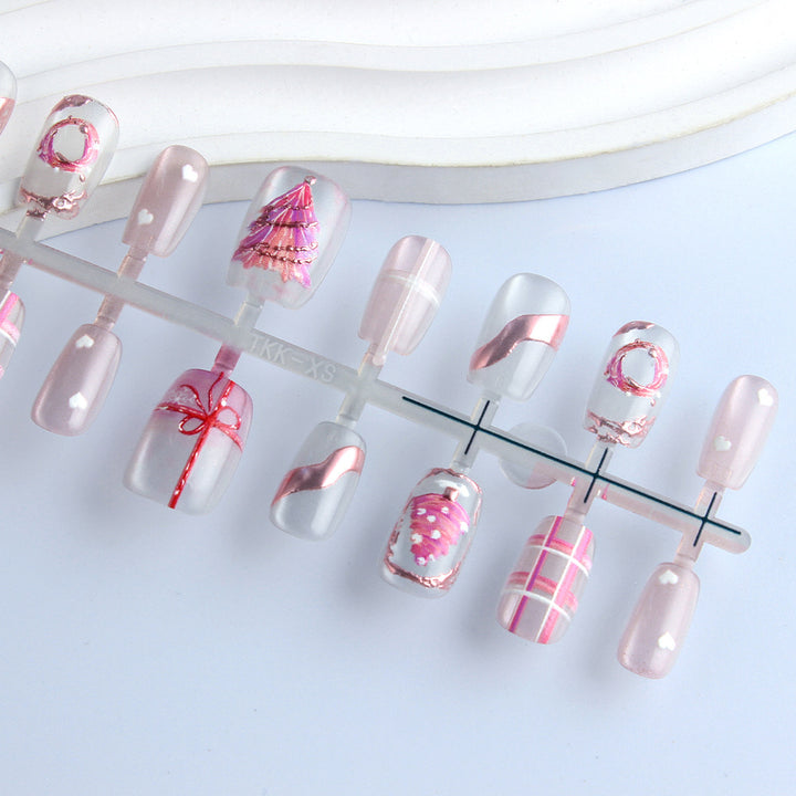 Decorative Holiday-Themed Press-On Nail Set Bowlift