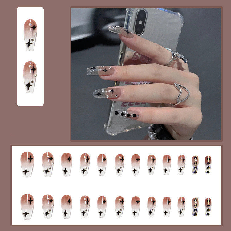 Trendy artificial nails with star design Bowlift