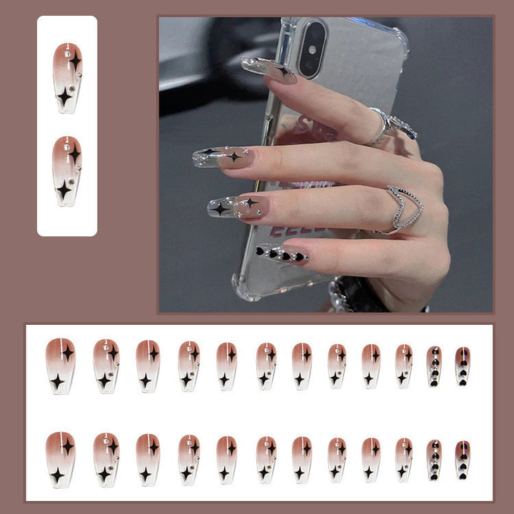 Trendy artificial nails with star design Bowlift