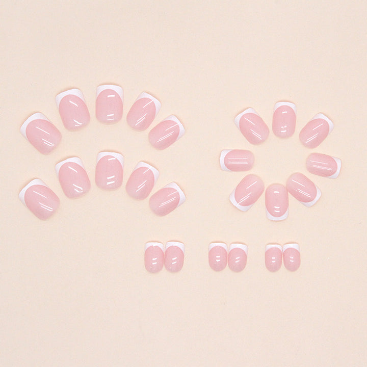 Elegant French Tip Acrylic Nail Set Bowlift