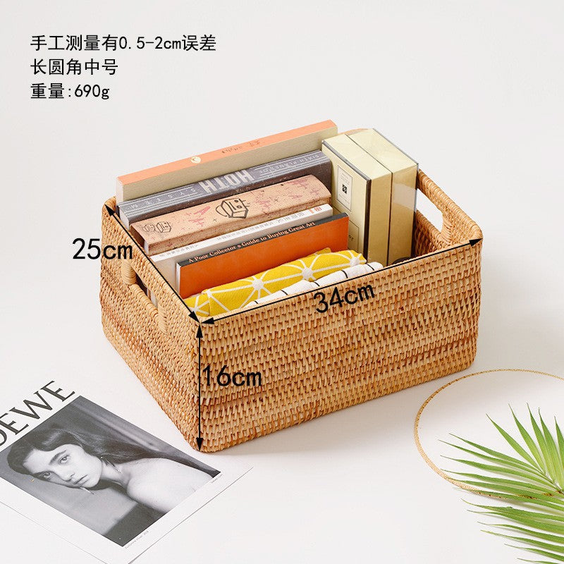 Women rectangular storage basket made of natural material Bowlift