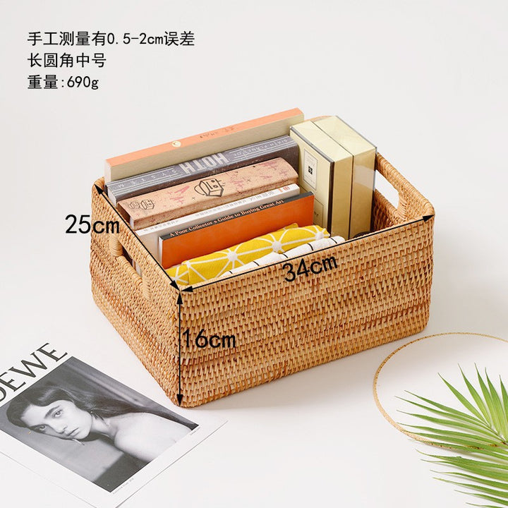 Women rectangular storage basket made of natural material Bowlift