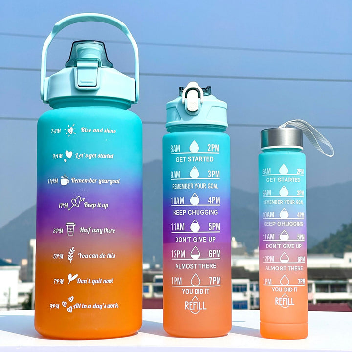 Unisex Motivating Water Bottle with Time Markings Bowlift