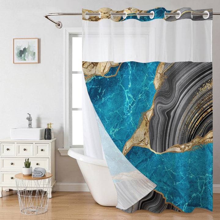 Elegant Marble Design Shower Curtain Bowlift