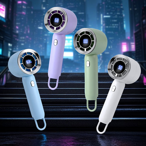 Ladies portable mini high-speed fan with digital display Bowlift