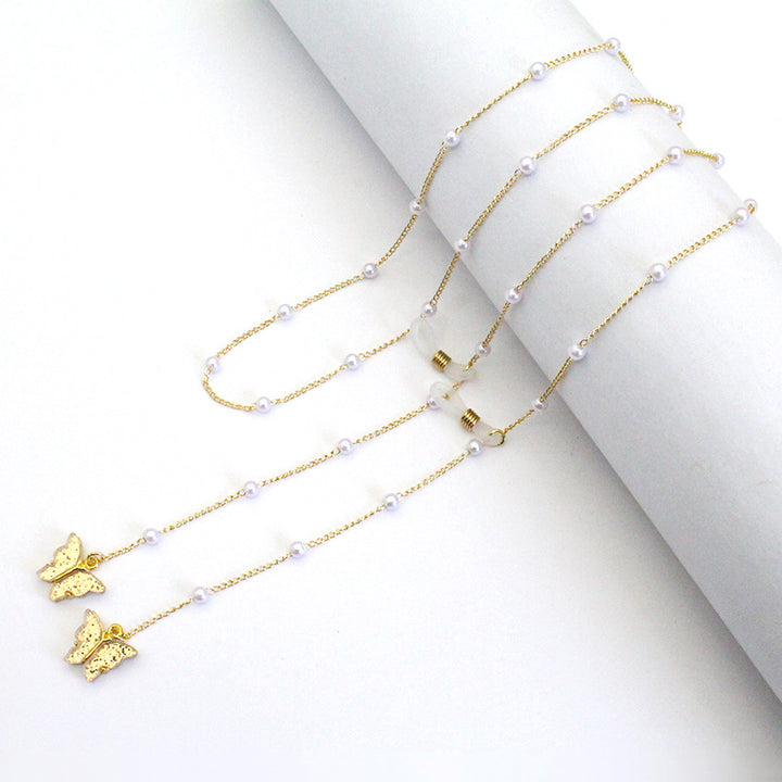 Butterfly-Embellished Eyewear Chain Bowlift