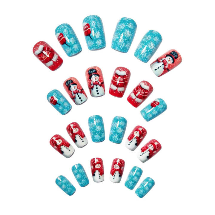Artificial Nails in Winter Snowman Design Bowlift