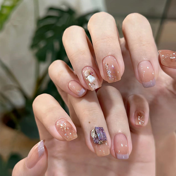 Ombre Press-On Nails with Glossy Finish Bowlift