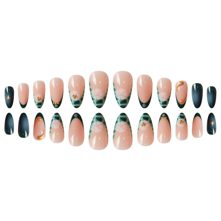 Elegant Abstract Floral Press-On Nail Extensions Bowlift