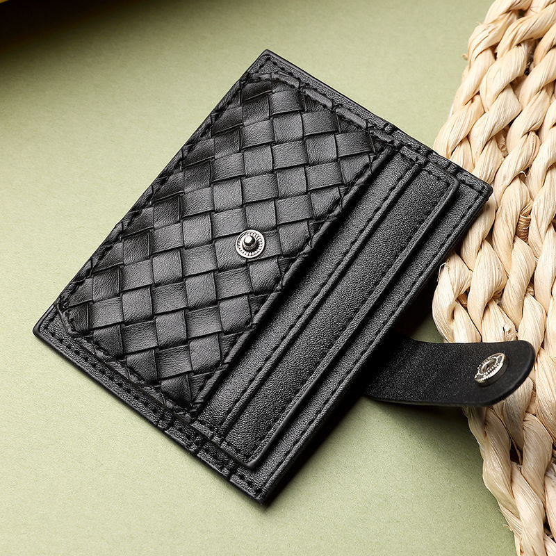 Braided Leather Card Holder Wallet Bowlift