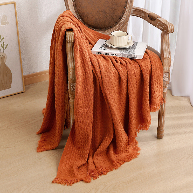 Elegant Textured Knit Throw Blanket