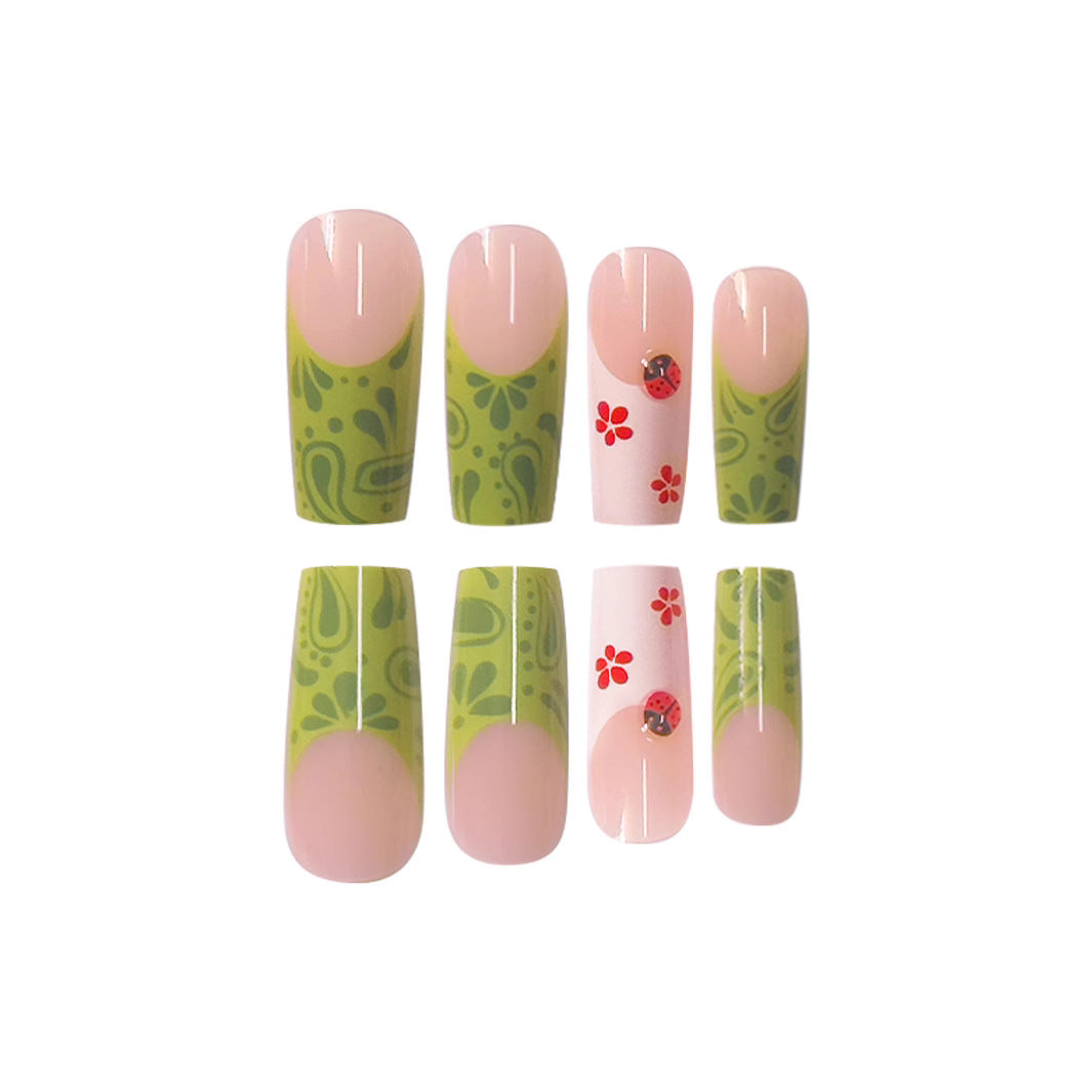 Floral Design Press-On Nail Art Bowlift