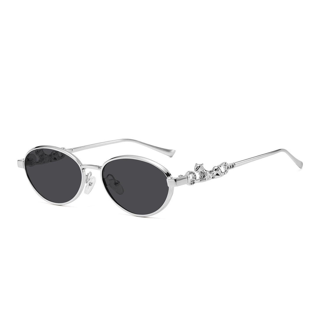 Decorative Oval Frame Sunglasses Bowlift