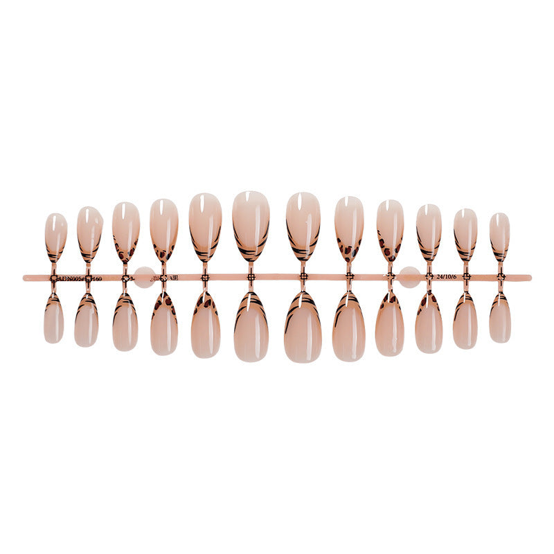 Artificial nail set with elegant leopard and ombre designs Bowlift
