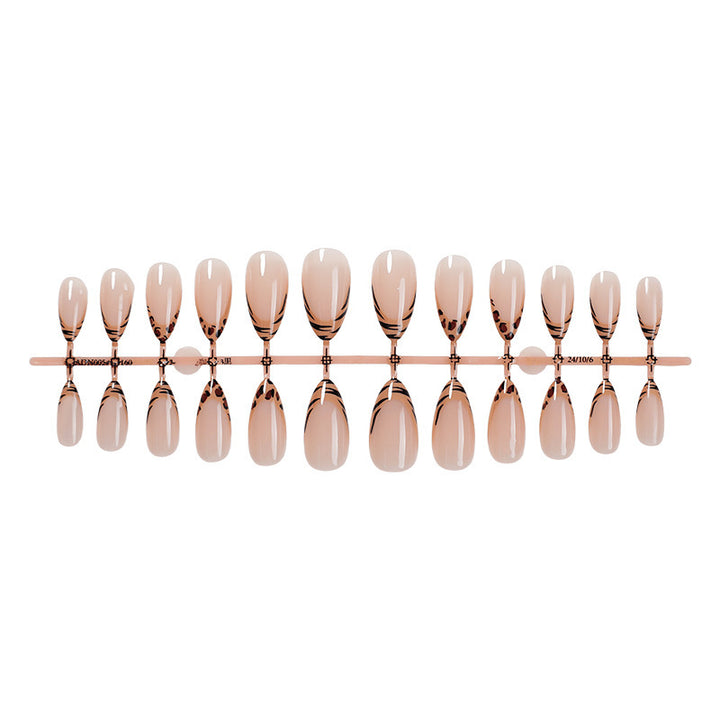 Artificial nail set with elegant leopard and ombre designs Bowlift