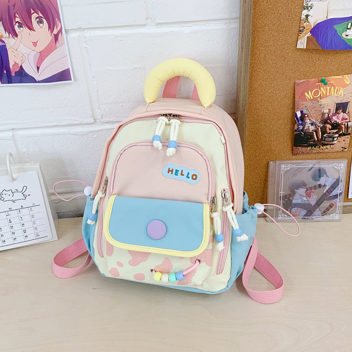 Leisure Backpack with Colorful Applications and Creative Design Bowlift