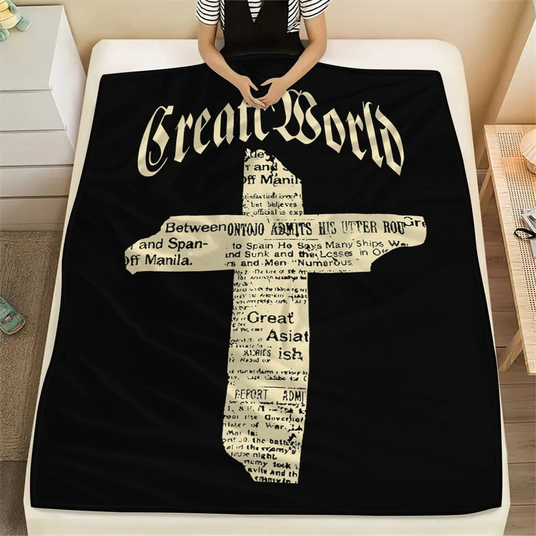 Graphic Print Plush Blanket
