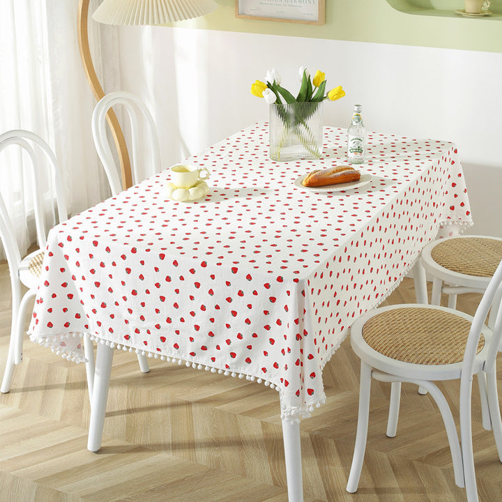 Playful Strawberry Pattern Tablecloth