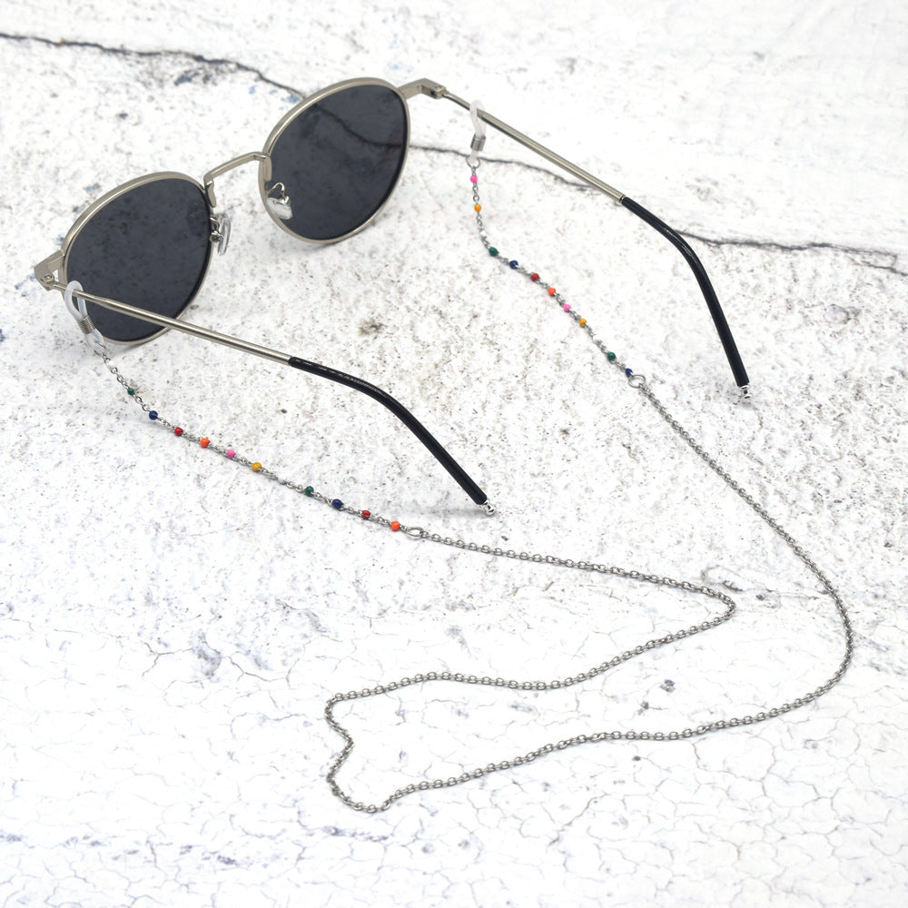 Vibrant Multi-Colored Beaded Eyewear Chain Bowlift