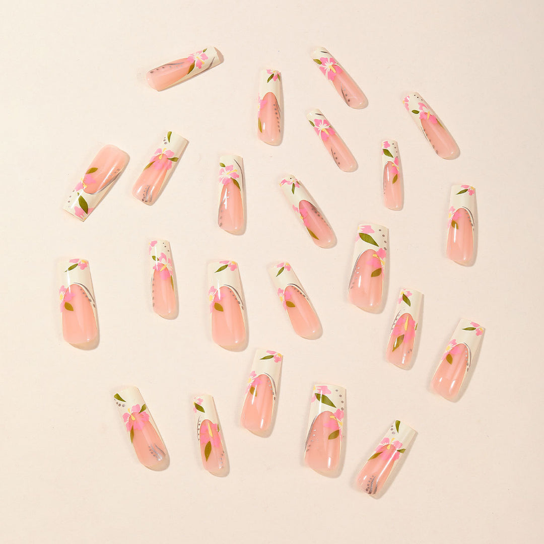 Floral Effect Nail Art Extensions Bowlift