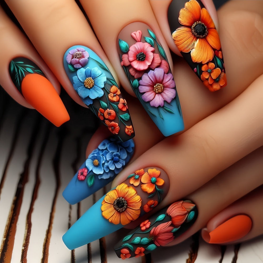 Art Nail Set with Floral Patterns Bowlift