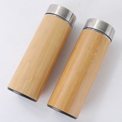 Ladies elegant insulated drinking bottle made of bamboo with double wall Bowlift