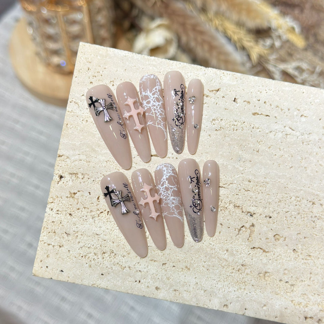 Luxury Gothic Press-On Nail Art Set Bowlift
