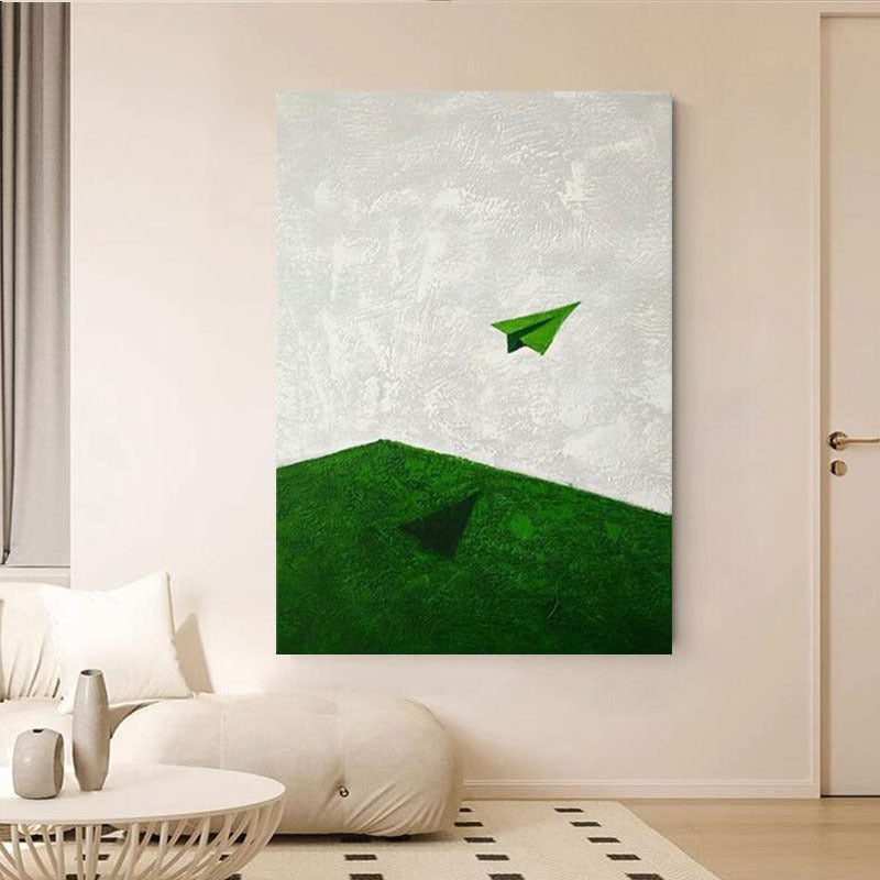 Abstract Paper Airplane Canvas Artwork